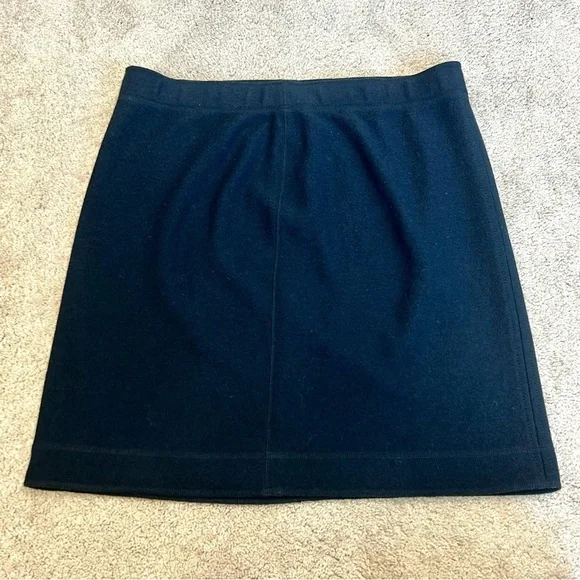 MARC Cain navy blue textured wool pencil skirt Sz XL/14 pull-on - Picture 3 of 12